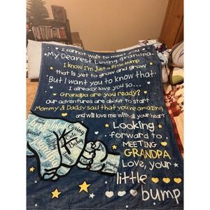 To My Grandpa Gift Blanket Throw New Grandpa From Baby 50x60in